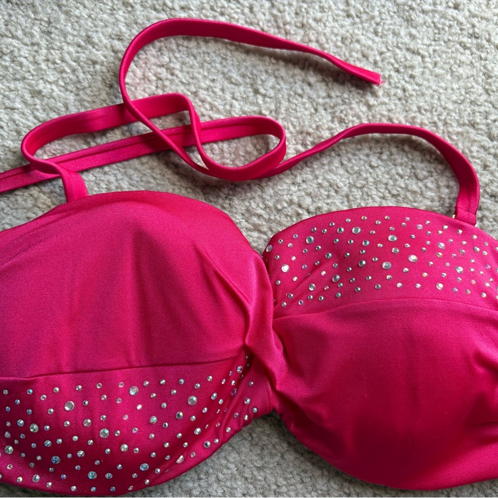 Victoria's Secret Pink Bikini Only Top with Rhinestones - brand new, no tag